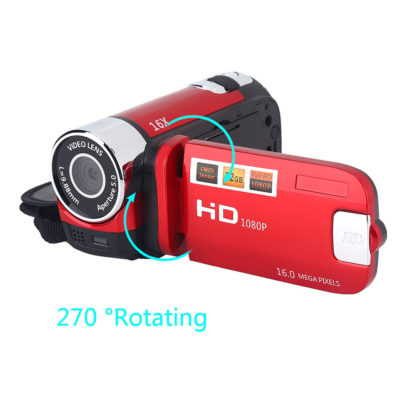 Foto 7 pulgar | Videocámara Fosa Video Dv Full Hd 16x Vintage Handycam Roja - Venta Internacional.