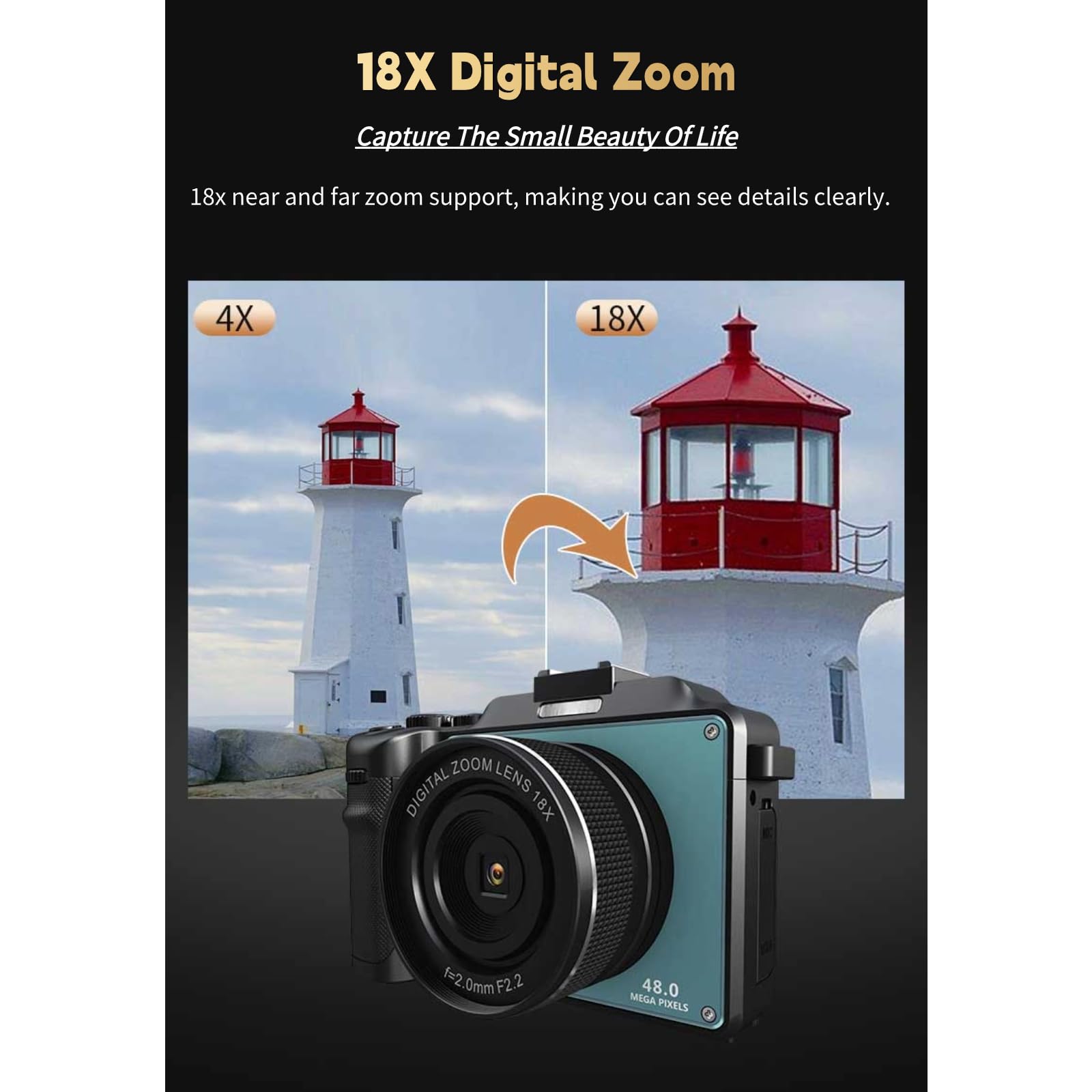 Foto 6 | Cámara Digital Yoidesu 4k, 48 Mp, Zoom 18x, Vídeo Full Hd De 3.0 Pulgadas - Venta Internacional.
