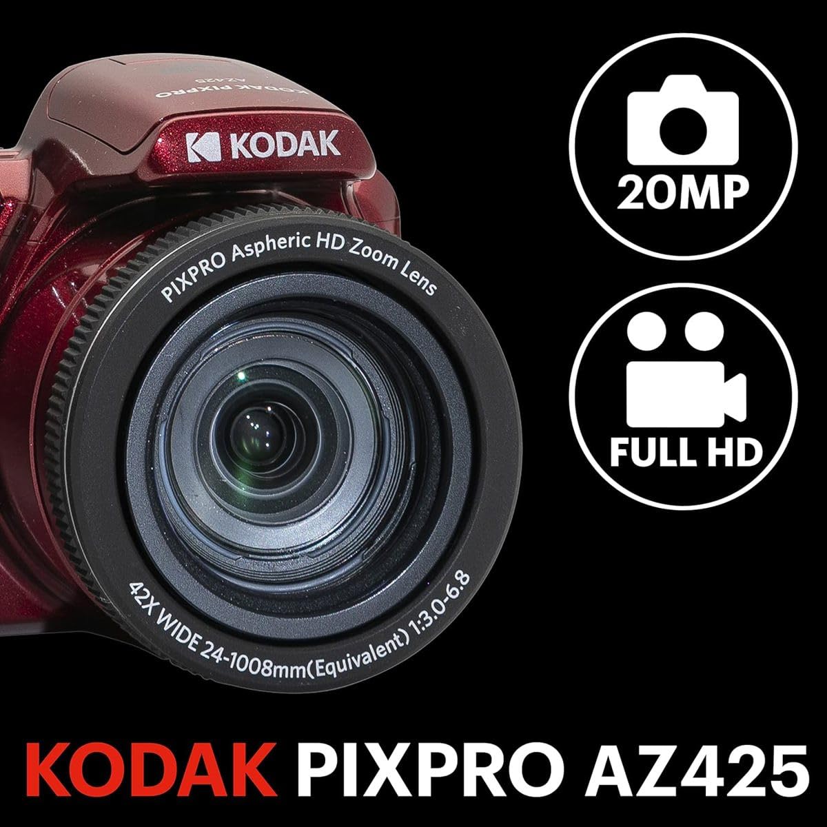 Foto 6 pulgar | Cámara Digital Kodak Pixpro Az425 Astro Zoom 20mp Full Hd - Venta Internacional.