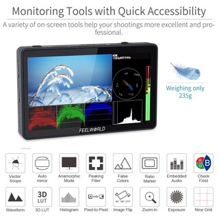 Foto 5 | Cámara Y Monitor De Campo Feelworld F6 Plus V2 De 6 Pulgadas Con Batería - Venta Internacional.