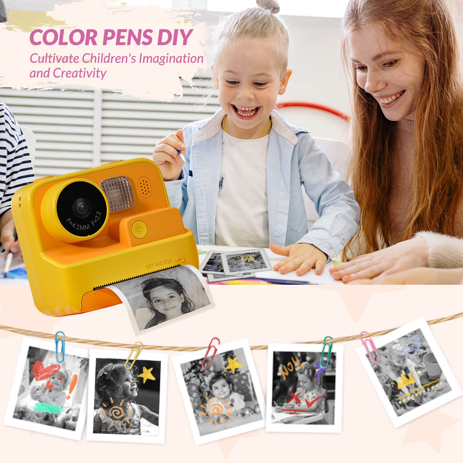 Foto 8 pulgar | Cámara Mafiti Kids Instant Print, 48 Mp, Vídeo Para Selfies Y 1080p - Venta Internacional.