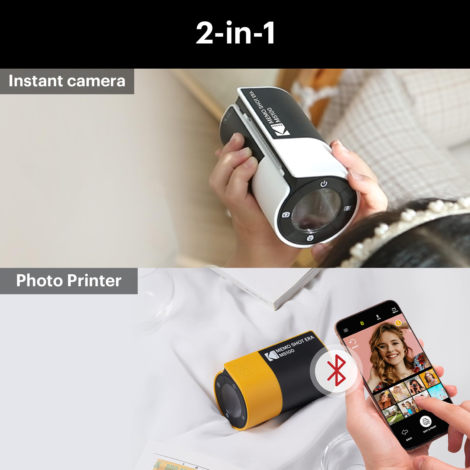 Foto 4 pulgar | Cámara Digital Instantánea E Impresora De Etiquetas Fotográficas Kodak Memo Shot Era Kids Yellow - Venta Internacional
