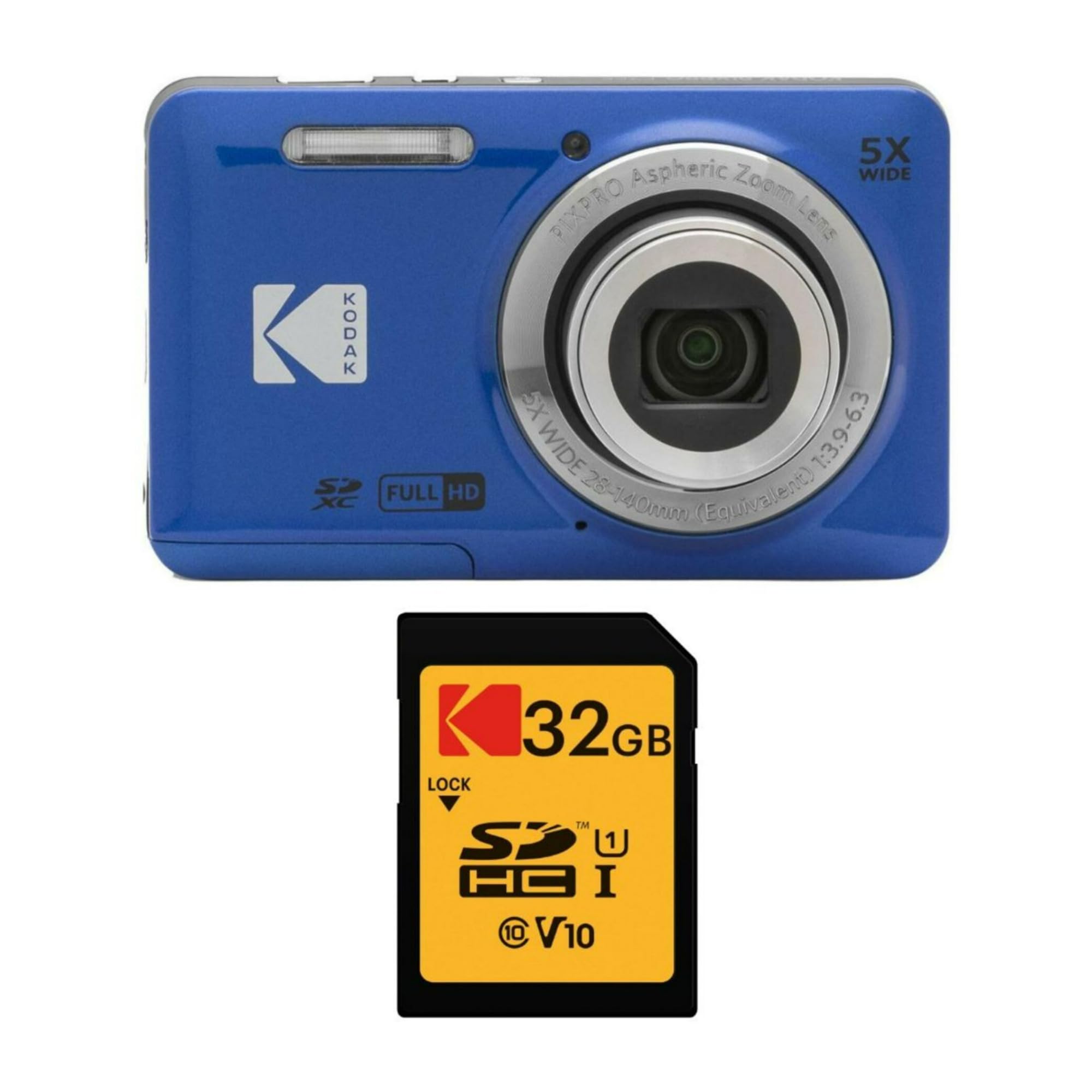 Foto 2 pulgar | Cámara Digital Kodak Pixpro Friendly Zoom Fz53 Azul Con 16 Gb - Venta Internacional.