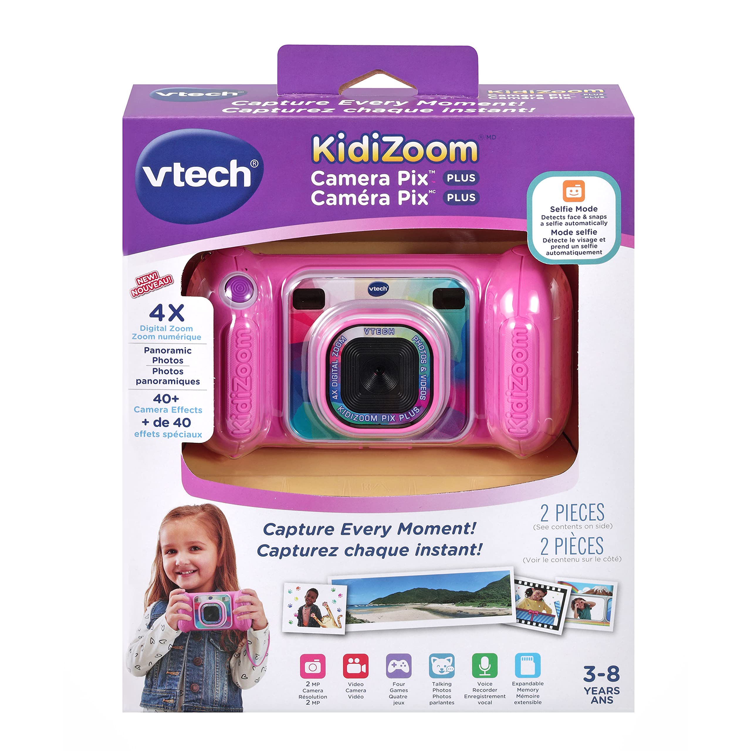 Foto 6 pulgar | Cámara Vtech Kidizoom Camera Pix Plus De 2.0 Mp, Rosa Para Niños De 3 A 8 Años - Venta Internacional.