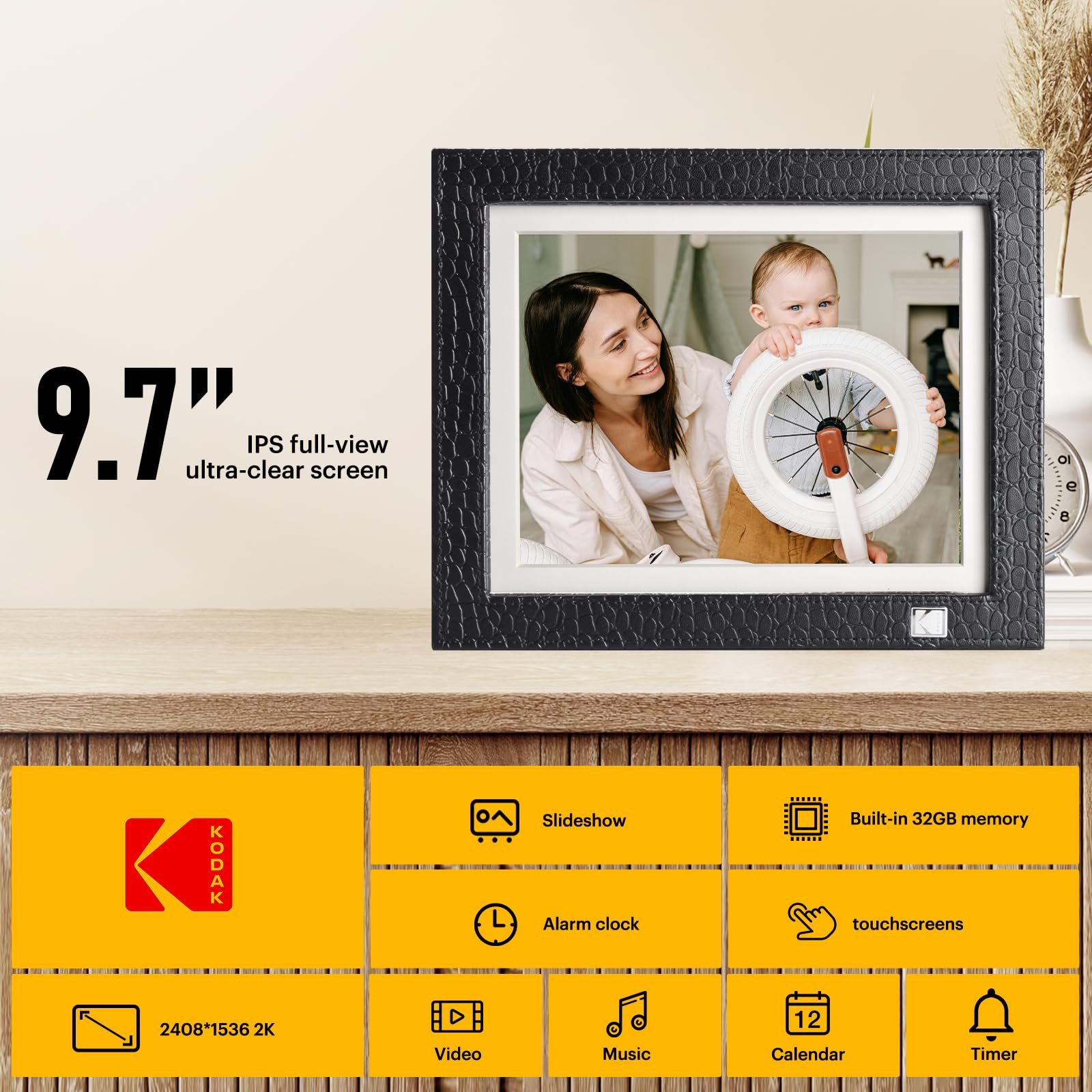 Foto 5 | Marco De Fotos Digital Kodak, Pantalla Táctil 2k De 9,7 Pulgadas, 32 Gb, Wifi - Venta Internacional.