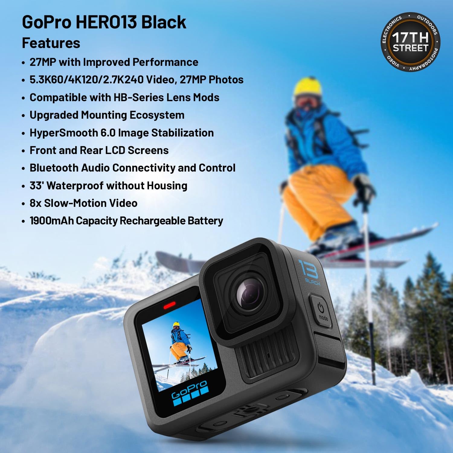 Foto 4 pulgar | Cámara De Acción Gopro Hero13 Black 27mp 5.3k60 Ultra Hd Video - Venta Internacional.