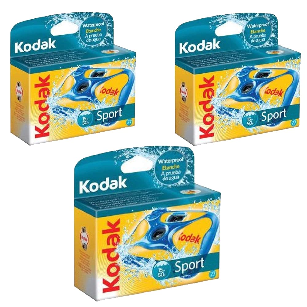 Cámara Desechable Kodak Sport Underwater 800 27 Exp, Paquete De 3 - Venta Internacional.