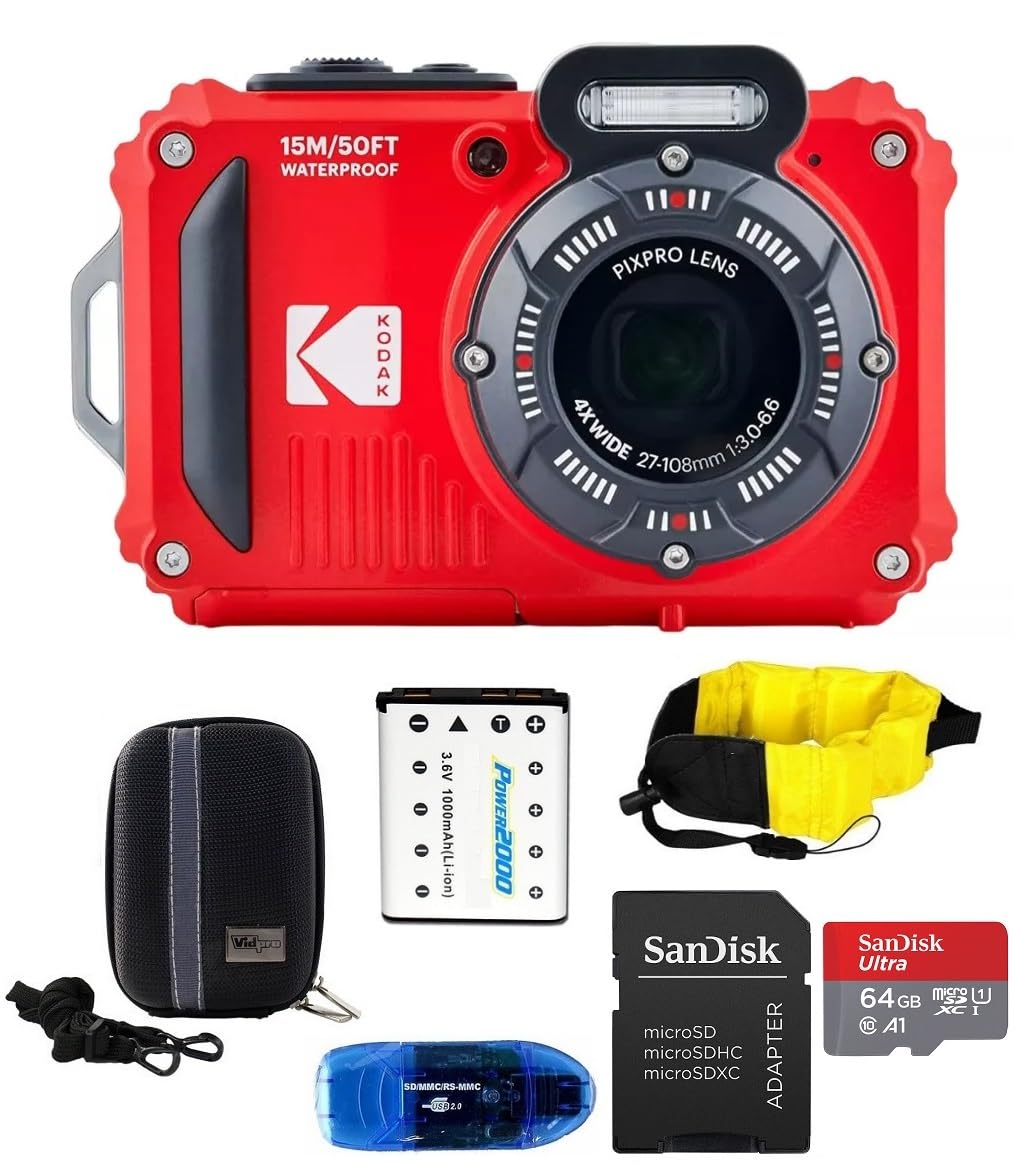 Foto 2 pulgar | Cámara Digital Impermeable Kodak Pixpro Wpz2 Red Bundle - Venta Internacional.