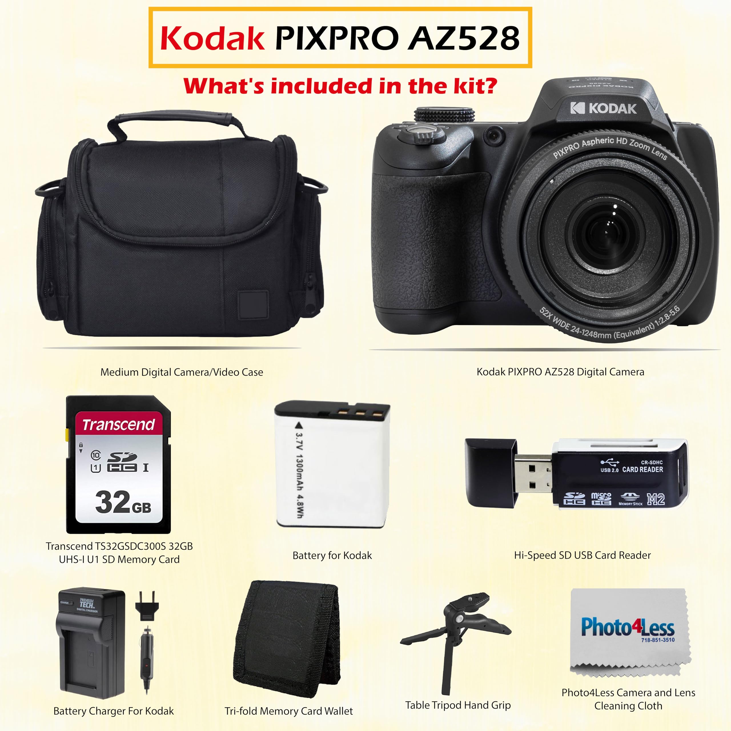 Foto 2 | Cámara Digital Kodak Pixpro Az528 De 16 Mp Con Vídeo Full Hd Y Zoom De 52x - Venta Internacional.