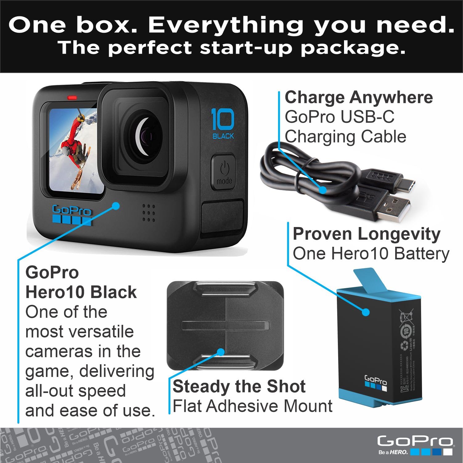 Foto 2 | Cámara De Acción Gopro Hero10 Negra Impermeable 5.3k60 Video - Venta Internacional.