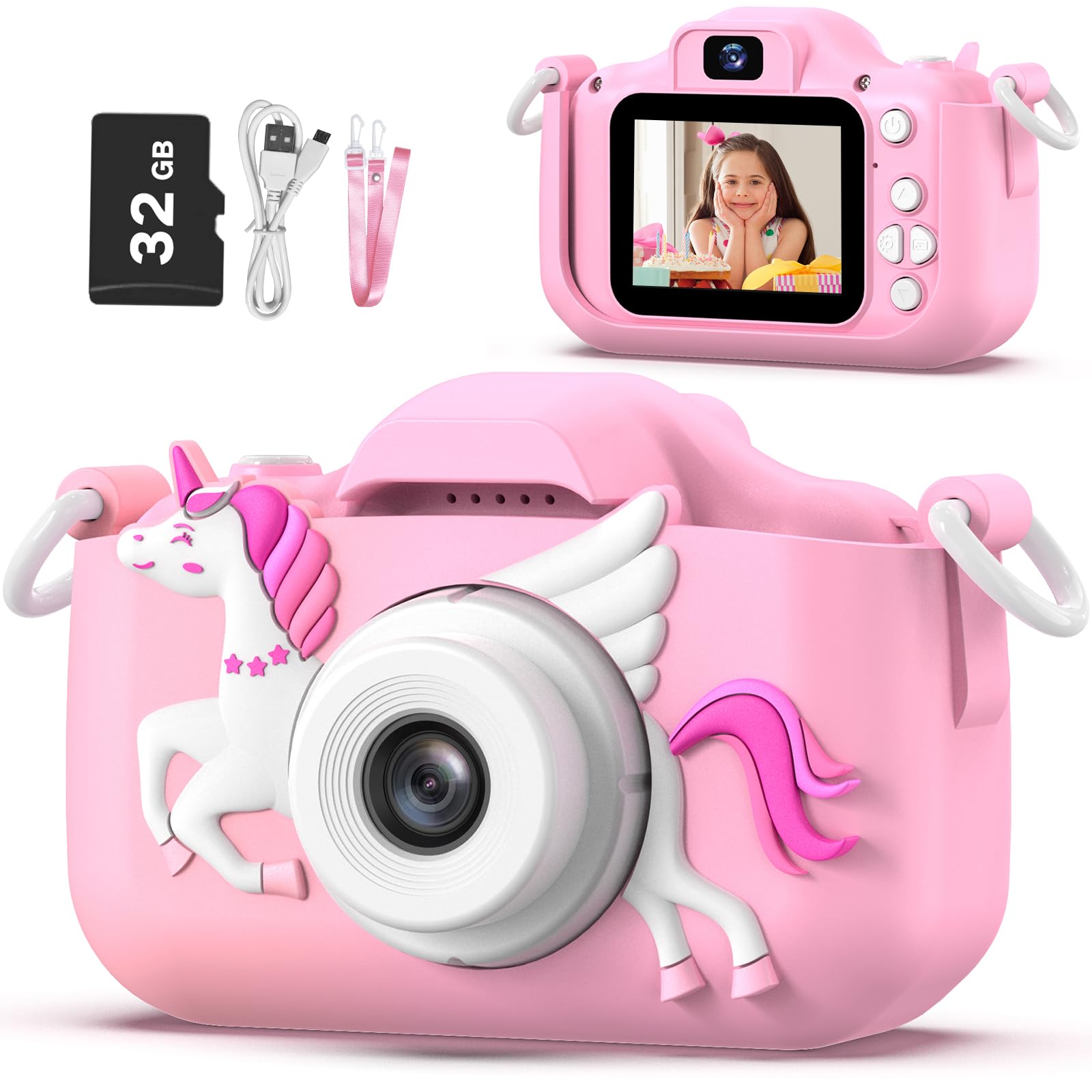 Foto 2 pulgar | Cámara Infantil Outuvas Para Niñas De 3 A 12 Años Con Tarjeta Sd De 12 Mp Y 32 Gb - Venta Internacional.