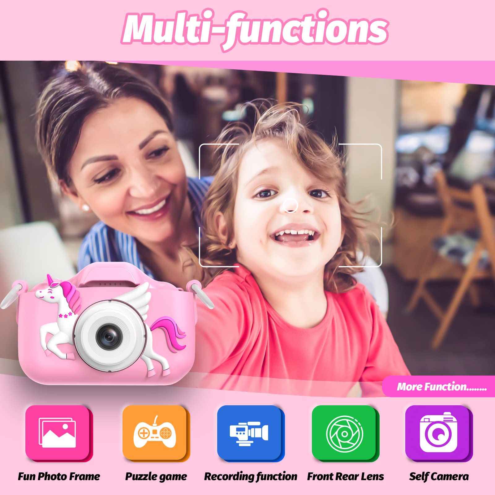 Foto 3 pulgar | Cámara Infantil Outuvas Para Niñas De 3 A 12 Años Con Tarjeta Sd De 12 Mp Y 32 Gb - Venta Internacional.