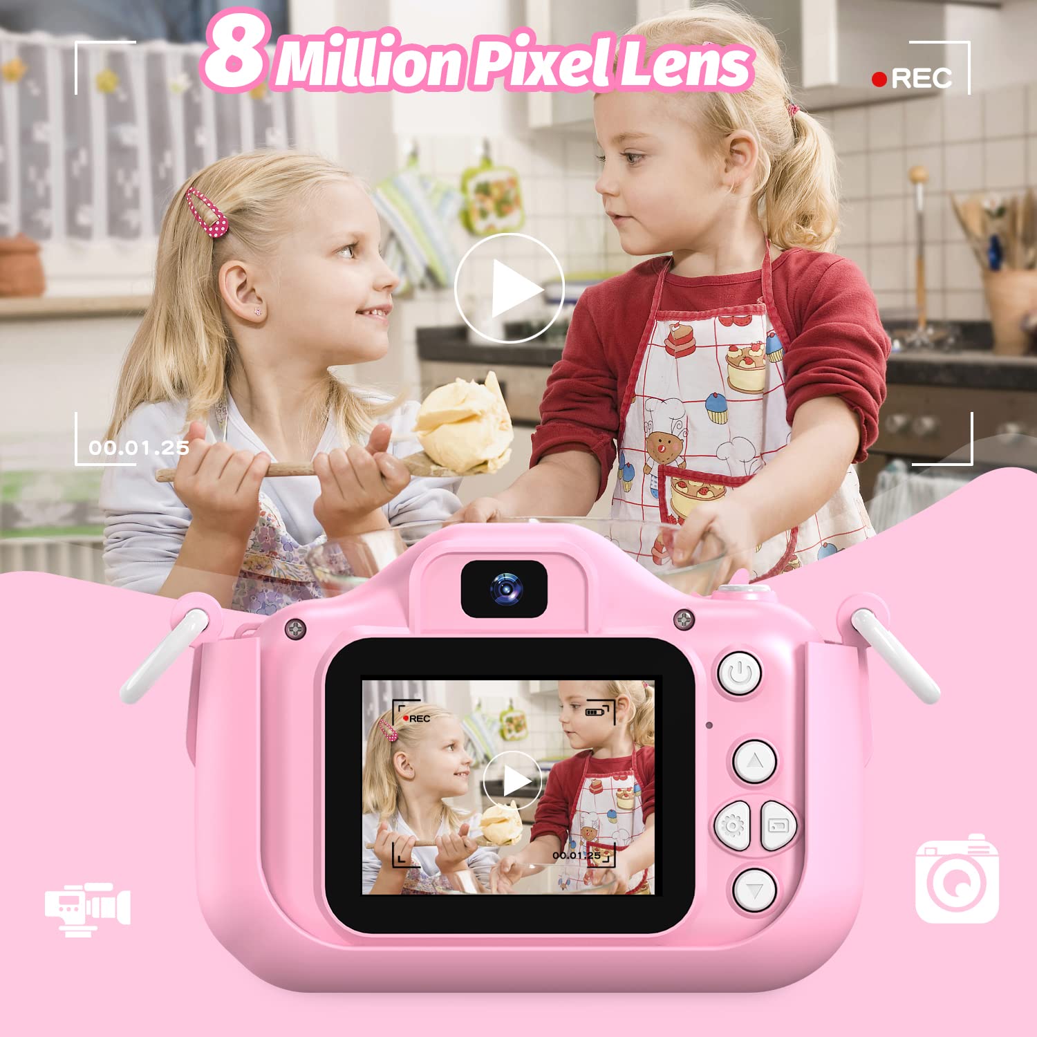 Foto 3 | Cámara Infantil Outuvas Para Niñas De 3 A 12 Años Con Tarjeta Sd De 12 Mp Y 32 Gb - Venta Internacional.