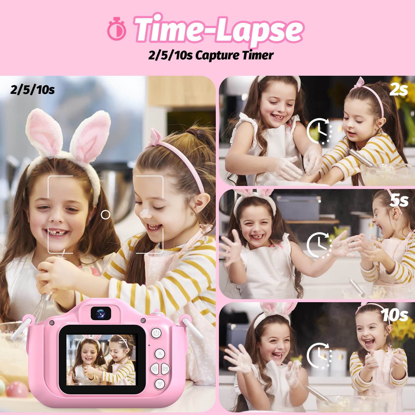 Foto 5 pulgar | Cámara Infantil Outuvas Para Niñas De 3 A 12 Años Con Tarjeta Sd De 12 Mp Y 32 Gb - Venta Internacional.