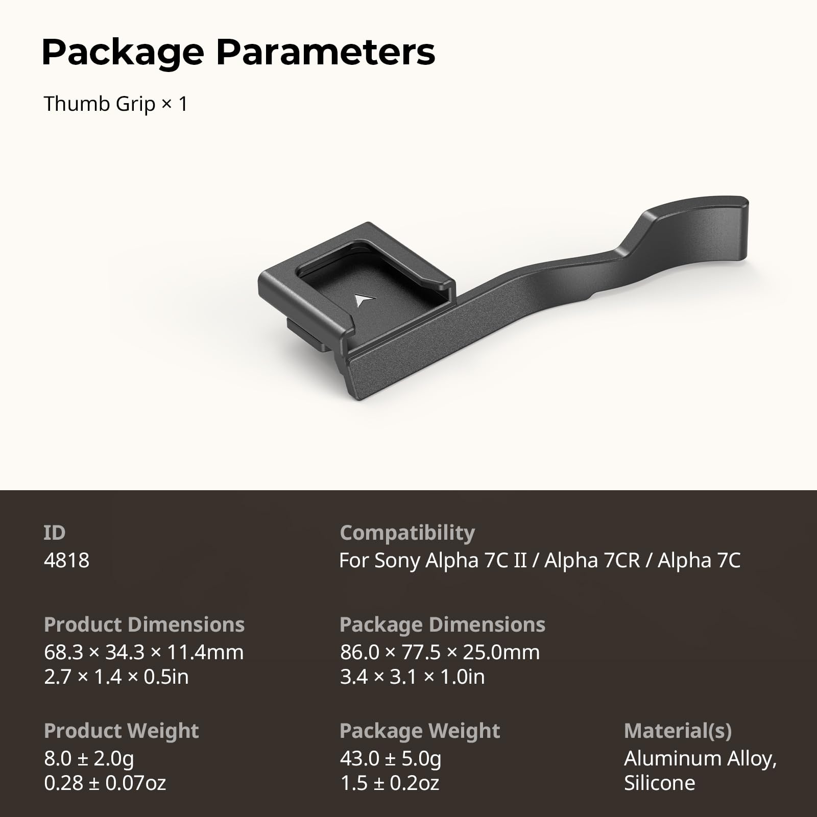 Foto 8 pulgar | Empuñadura Smallrig Para Sony Alpha 7c Ii/alpha 7cr/alpha 7c - Venta Internacional.