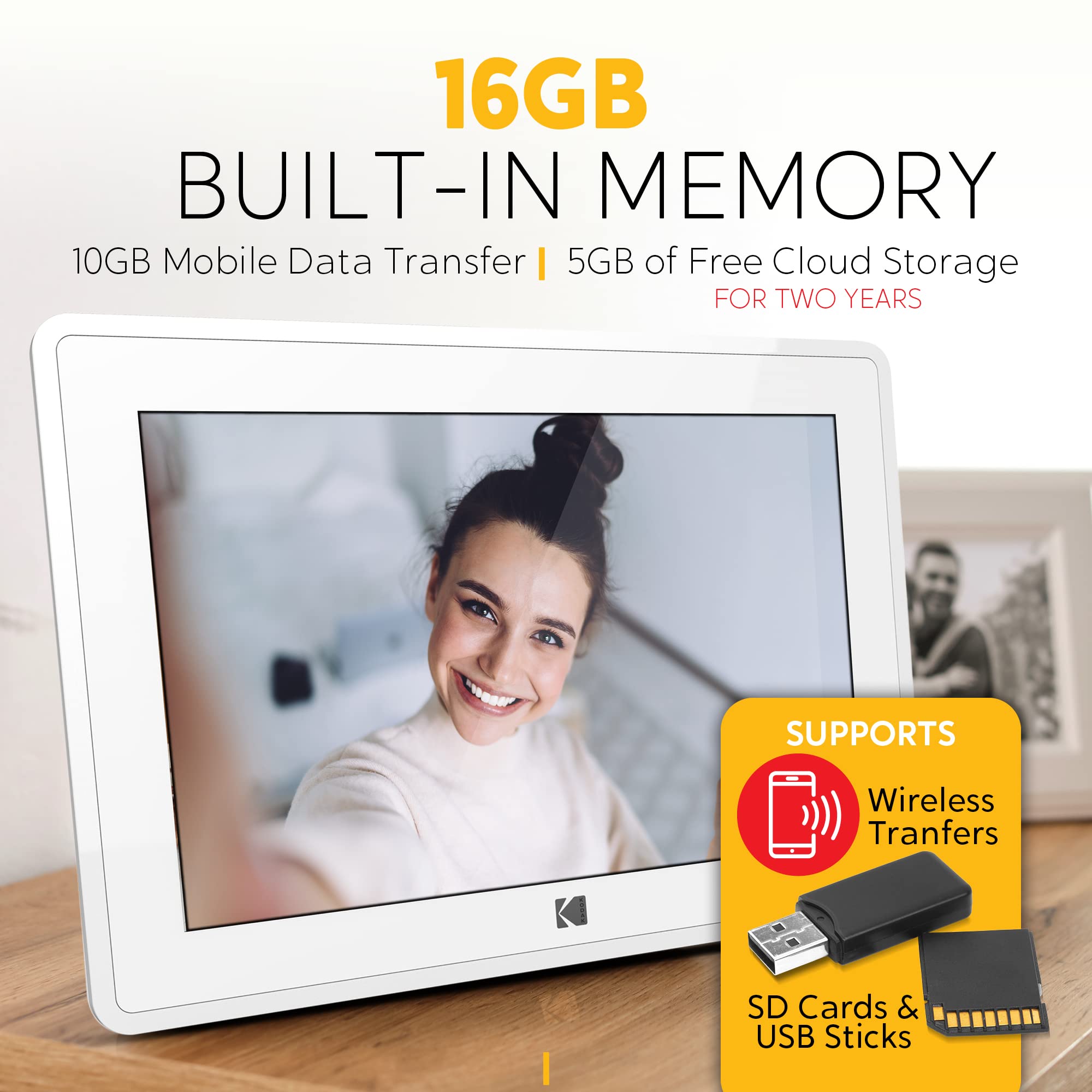 Foto 5 pulgar | Marco De Fotos Digital Kodak Con Pantalla Táctil De 10 Pulgadas Y 16 Gb, Blanco - Venta Internacional.