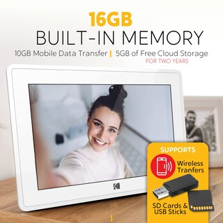 Foto 4 | Marco De Fotos Digital Kodak Con Pantalla Táctil De 10 Pulgadas Y 16 Gb, Blanco - Venta Internacional.