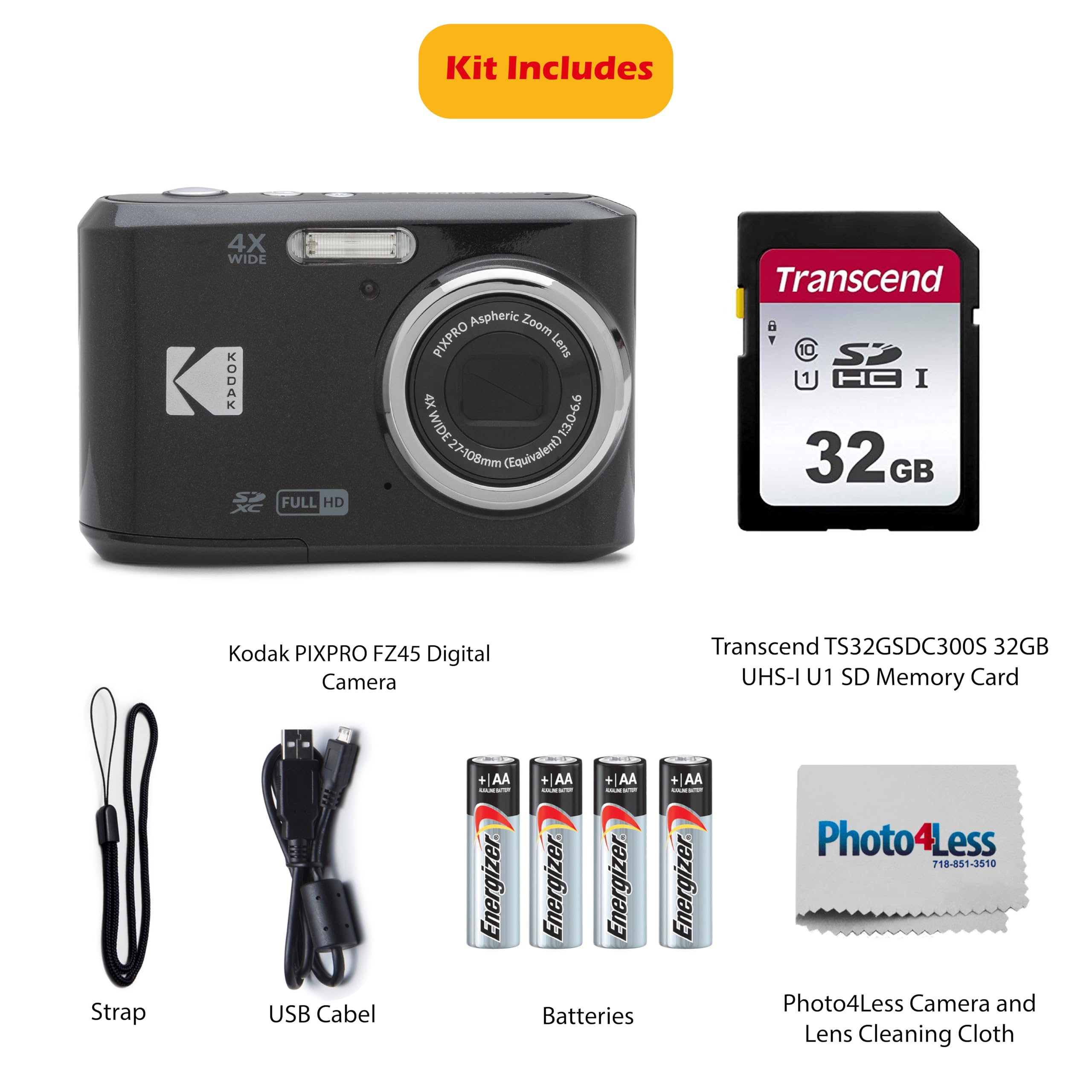 Foto 2 | Cámara Digital Kodak Pixpro Fz45, 16 Mp, Zoom 4x, 27 Mm, Lcd De 2,7 Pulgadas - Venta Internacional.