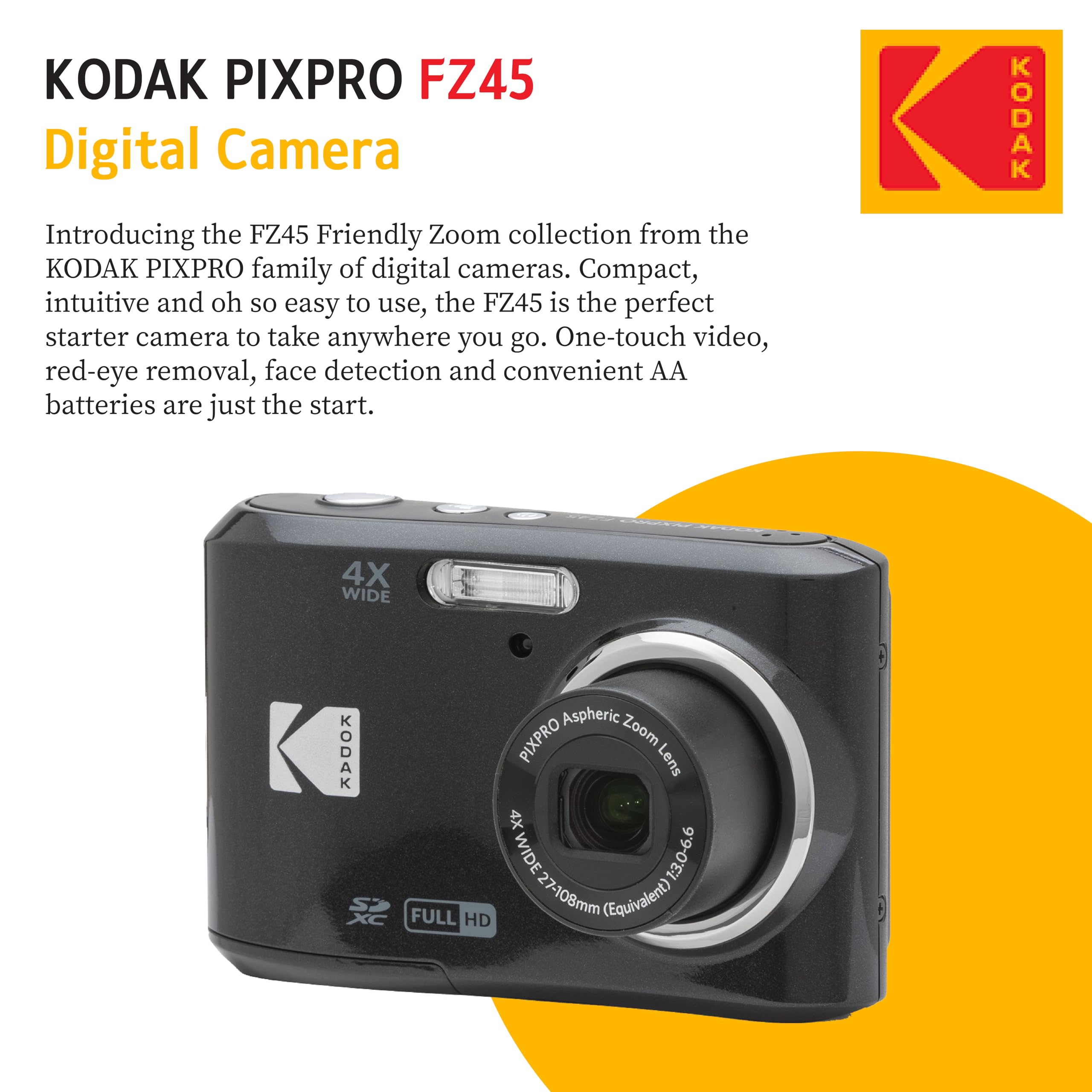 Foto 5 pulgar | Cámara Digital Kodak Pixpro Fz45, 16 Mp, Zoom 4x, 27 Mm, Lcd De 2,7 Pulgadas - Venta Internacional.