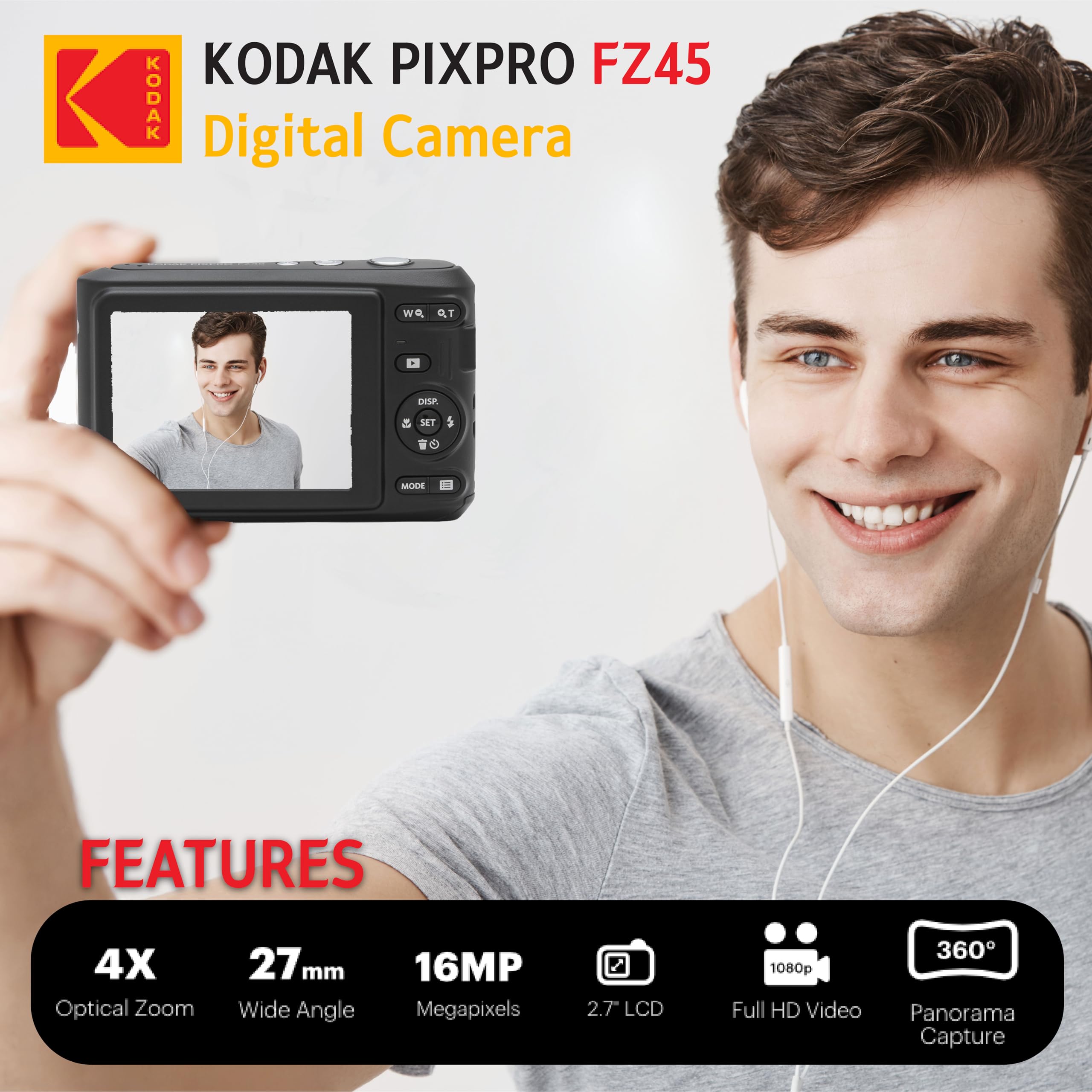 Foto 5 | Cámara Digital Kodak Pixpro Fz45, 16 Mp, Zoom 4x, 27 Mm, Lcd De 2,7 Pulgadas - Venta Internacional.
