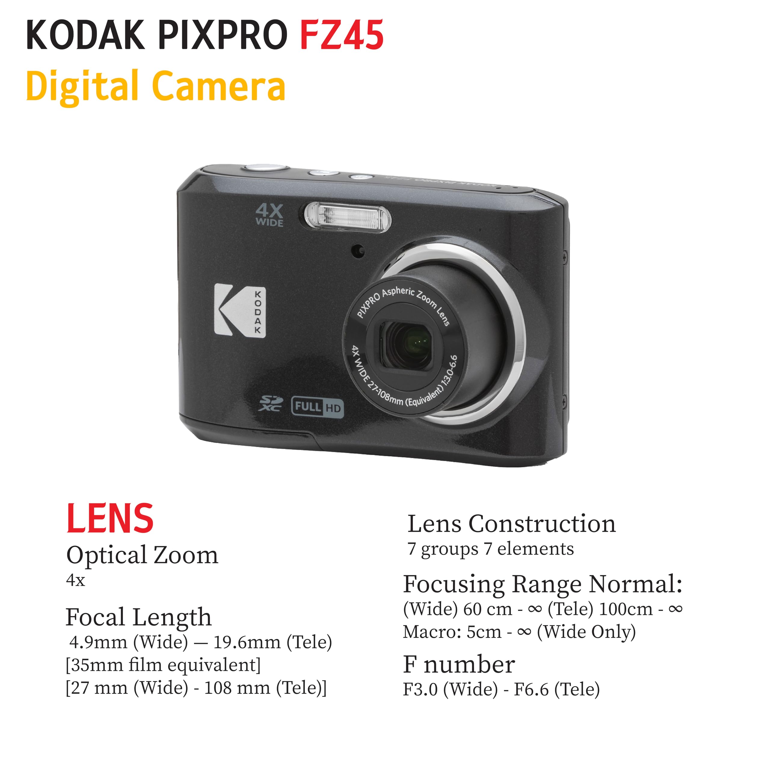 Foto 6 | Cámara Digital Kodak Pixpro Fz45, 16 Mp, Zoom 4x, 27 Mm, Lcd De 2,7 Pulgadas - Venta Internacional.