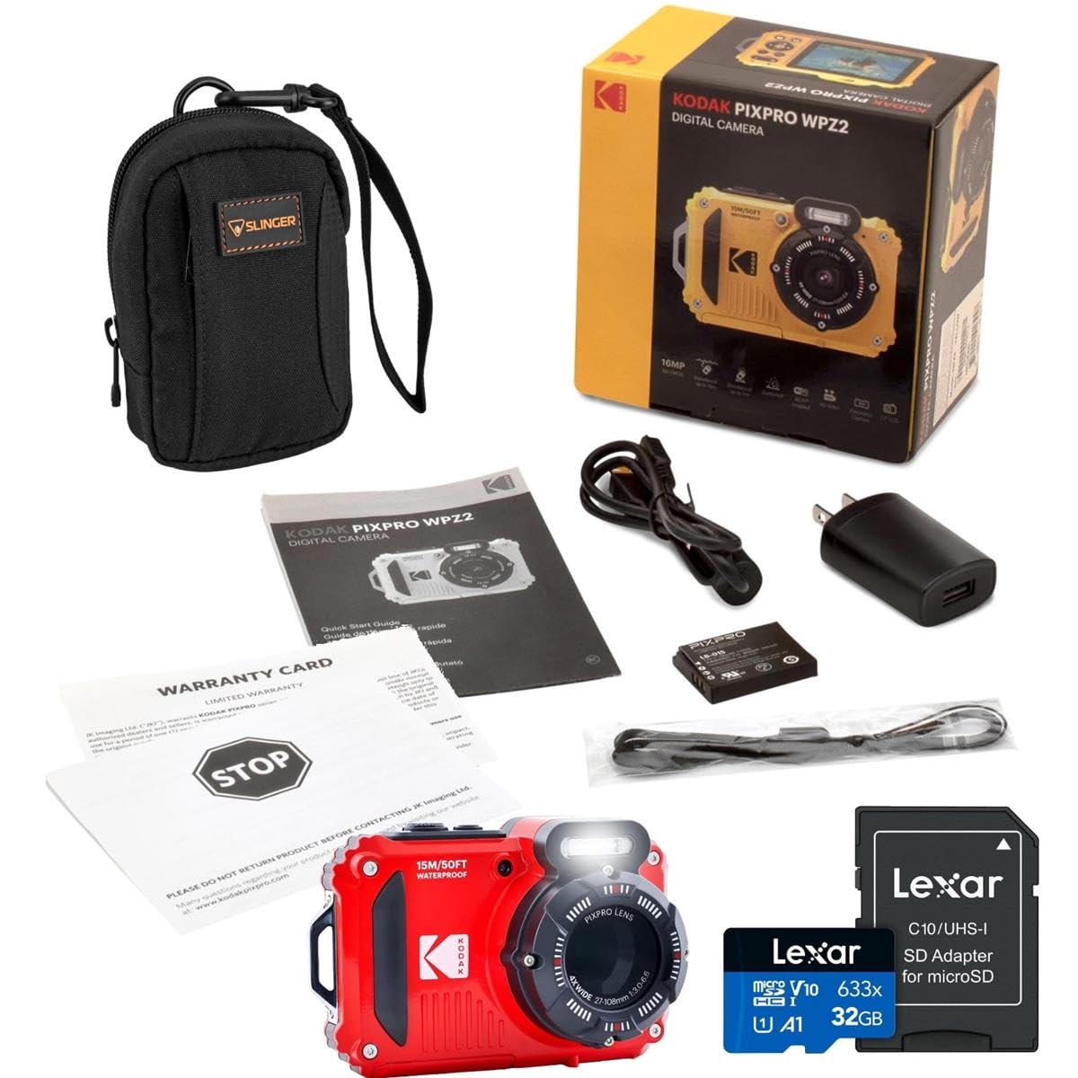Foto 5 | Cámara Impermeable Kodak Pixpro Wpz2 16mp Full Hd, Roja - Venta Internacional.