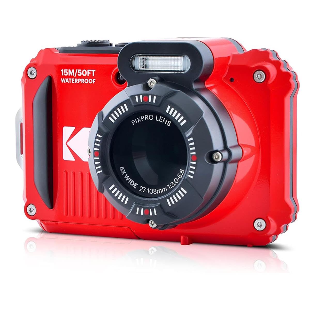 Foto 6 | Cámara Impermeable Kodak Pixpro Wpz2 16mp Full Hd, Roja - Venta Internacional.