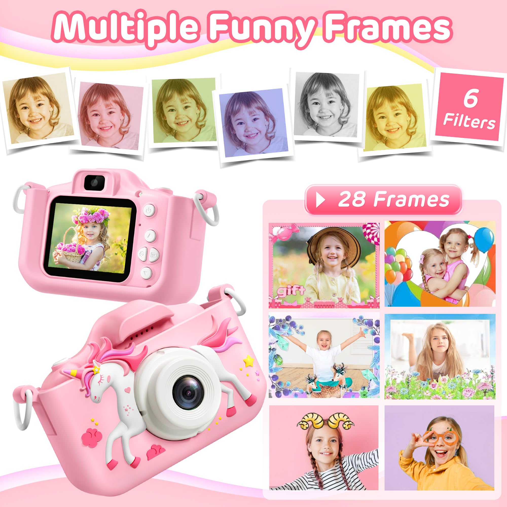 Foto 5 pulgar | Cámara Para Niños Hometall Upgrade 1080p Hd Selfie Con Tarjeta Sd De 32 Gb - Venta Internacional.