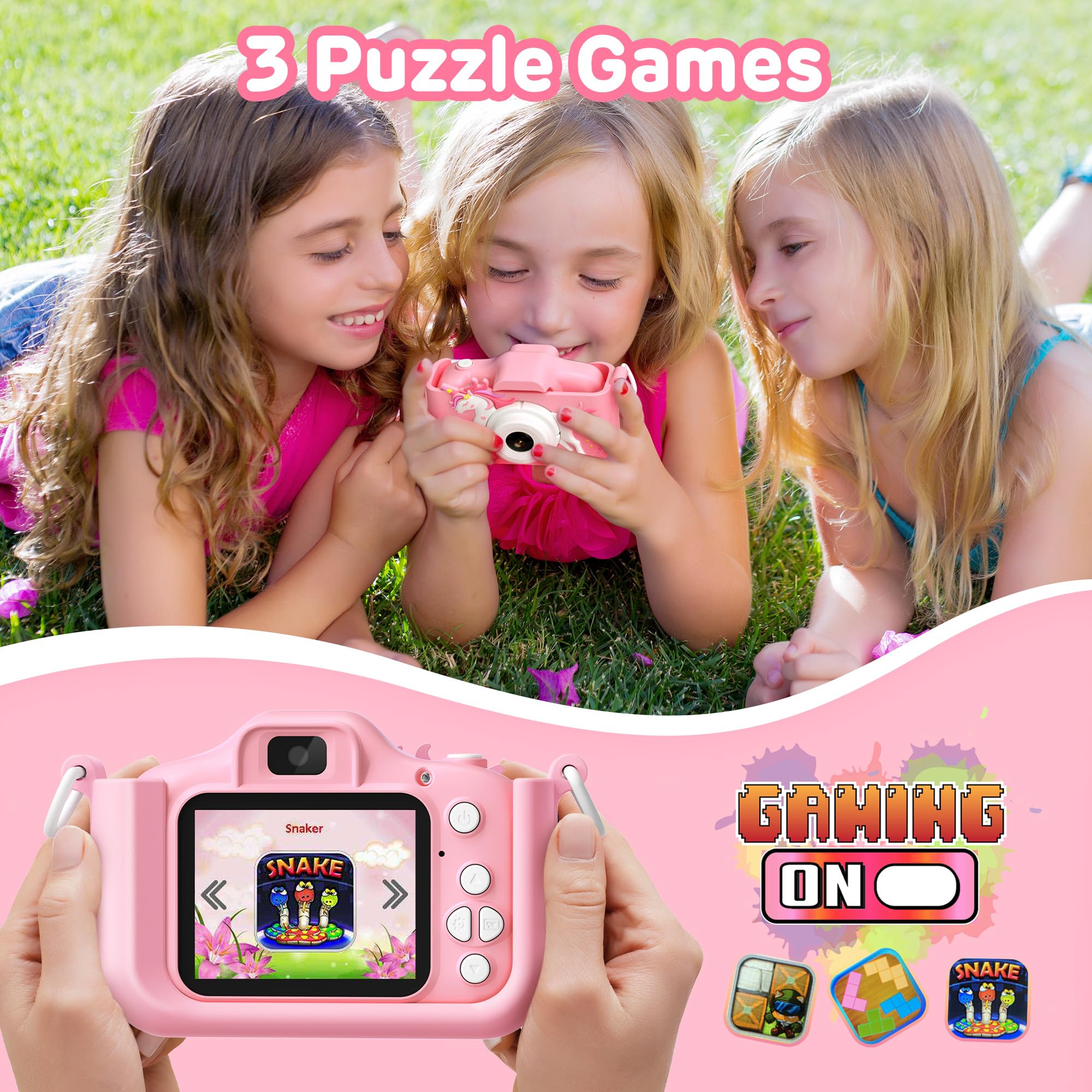 Foto 7 pulgar | Cámara Para Niños Hometall Upgrade 1080p Hd Selfie Con Tarjeta Sd De 32 Gb - Venta Internacional.