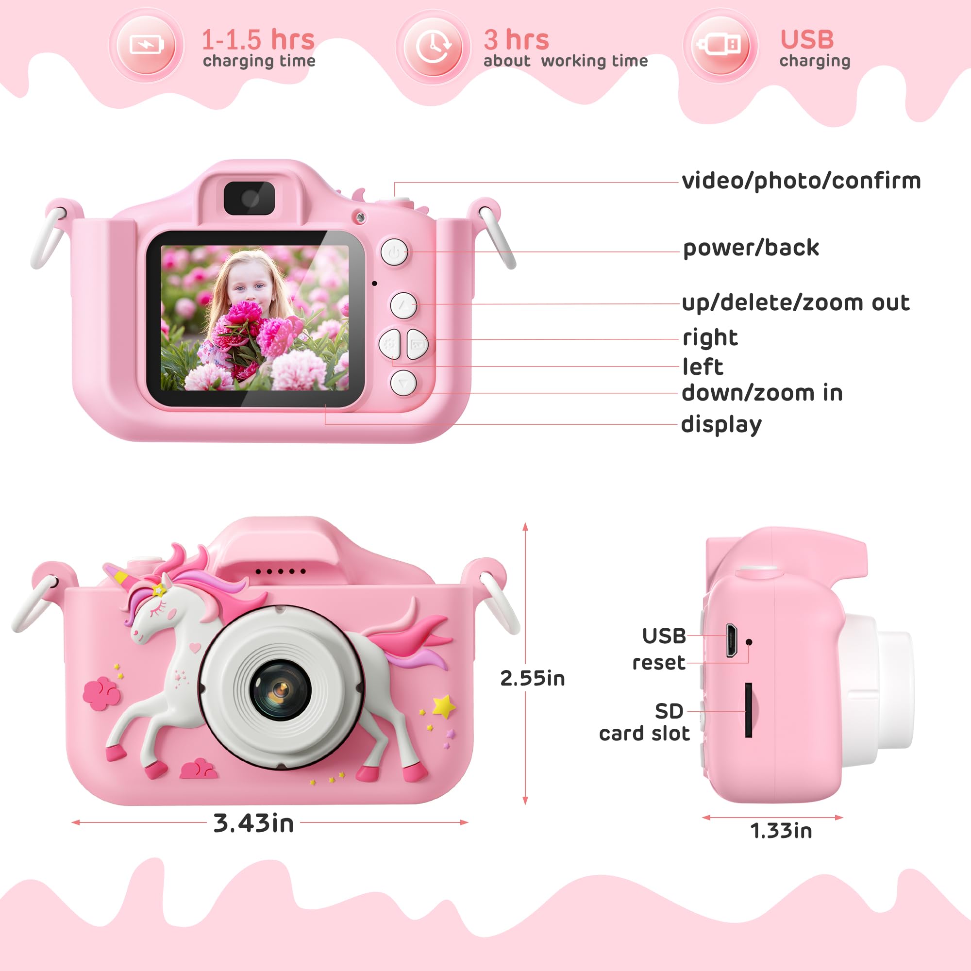 Foto 8 pulgar | Cámara Para Niños Hometall Upgrade 1080p Hd Selfie Con Tarjeta Sd De 32 Gb - Venta Internacional.