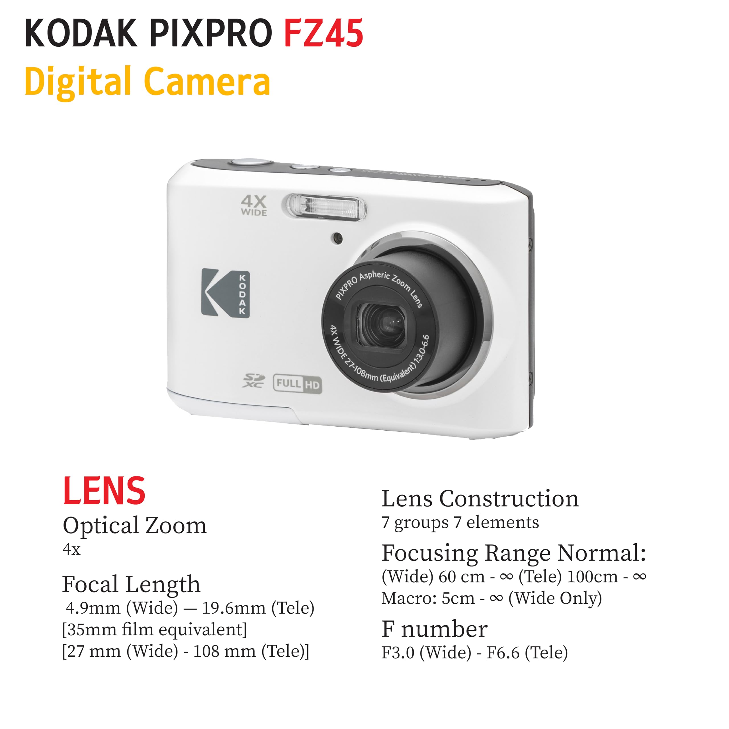 Foto 6 | Cámara Digital Kodak Pixpro Fz45, 16 Mp, Zoom 4x, 27 Mm, Lcd De 2,7 Pulgadas - Venta Internacional.