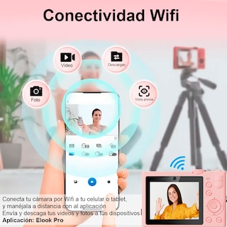 Foto 2 | Camara Digital Vak F3l 5k 2 Lentes Selfie Aro Luz Wifi 64mp