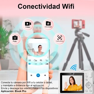 Foto 2 | Camara Digital Vak F3l 5k 2 Lentes Selfie Aro Luz Wifi 64mp