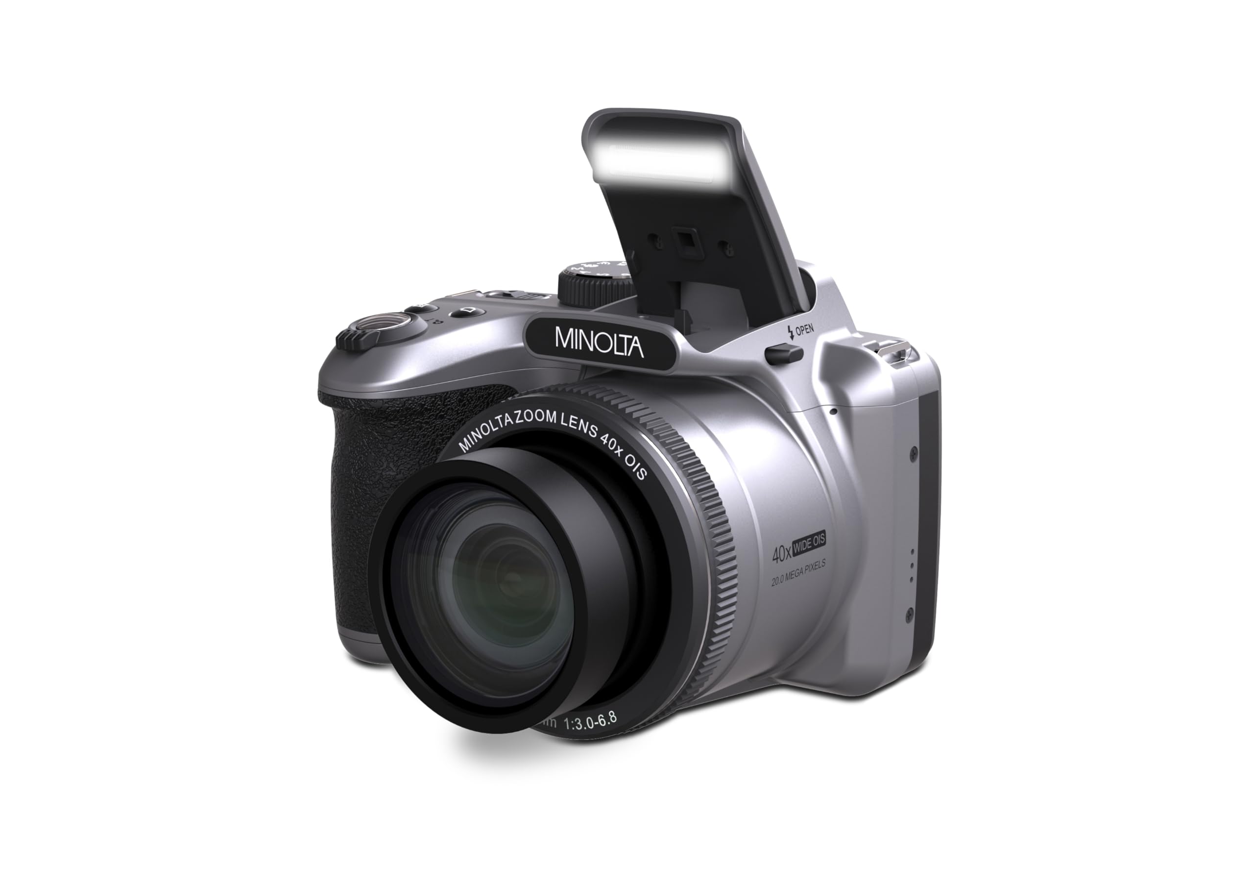 Foto 1 | Cámara Digital Minolta 20mp 40x Zoom 1080p Fhd Video Silver - Venta Internacional.