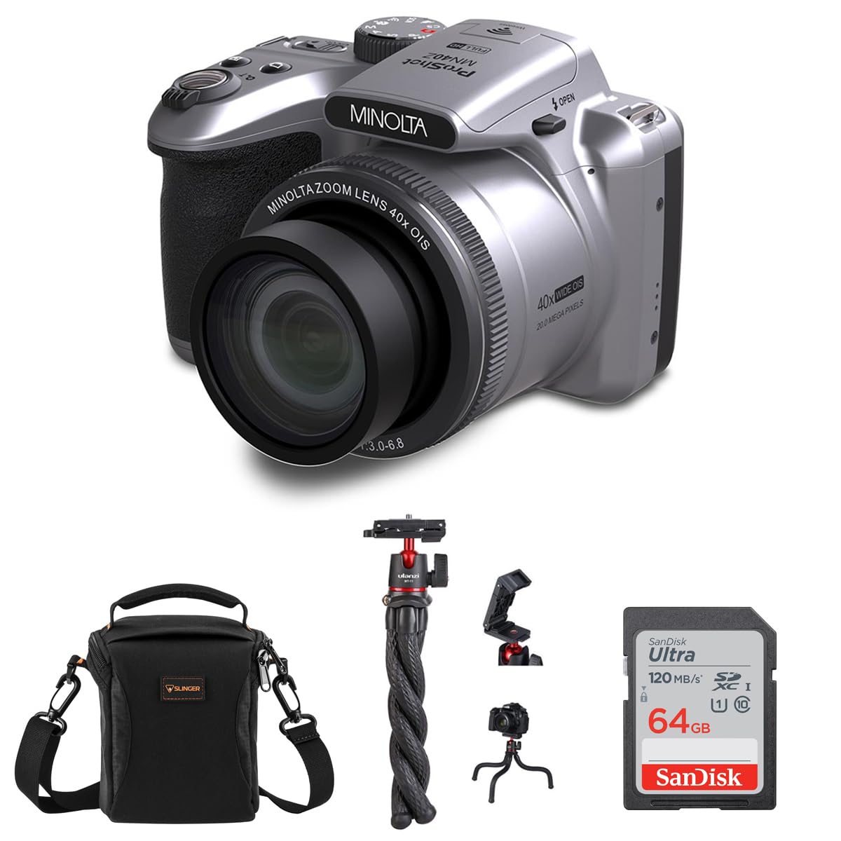 Cámara Minolta Proshot Mn40z De 20 Mp Full Hd Con Zoom 40x Plateada - Venta Internacional.