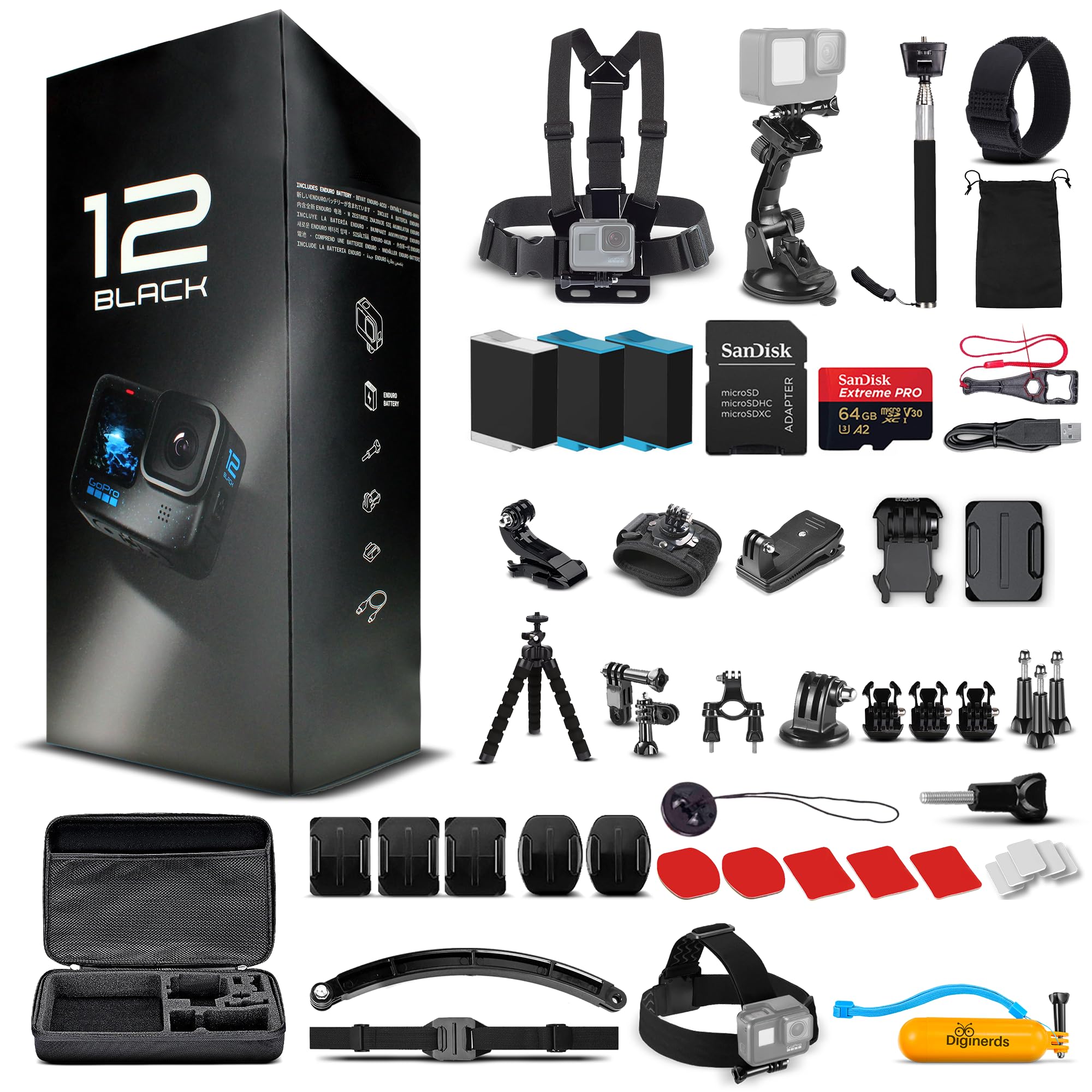 Cámara De Acción Gopro Hero12 Negra 5.3k Hdr 27mp Impermeable - Venta Internacional.