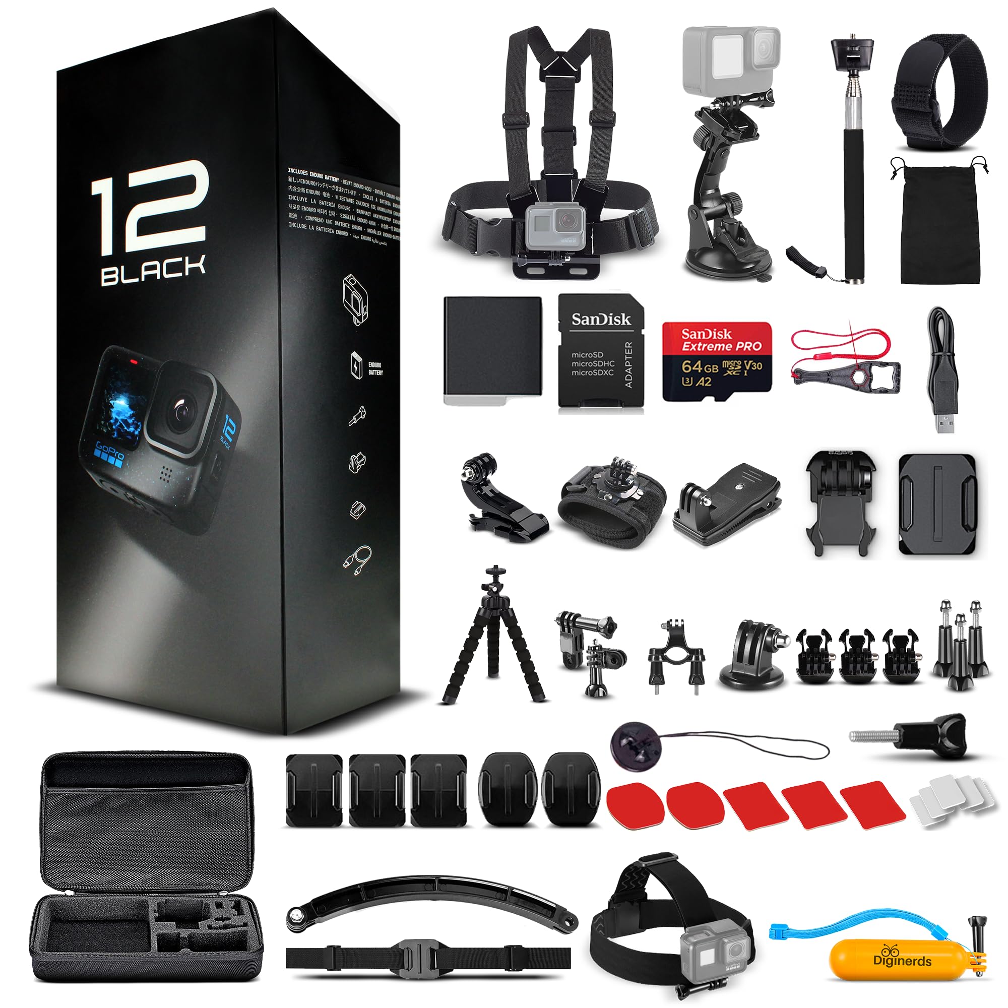 Cámara De Acción Gopro Hero12  Negra  Vídeo Hdr De 5 3 K  Foto De 27 Mp - Venta Internacional.