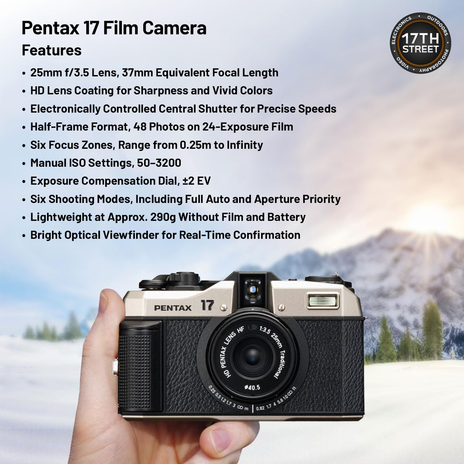 Foto 5 pulgar | Cámara De Cine Pentax 17 Compacta De Medio Fotograma Con Lente F3.5 De 25 Mm - Venta Internacional.