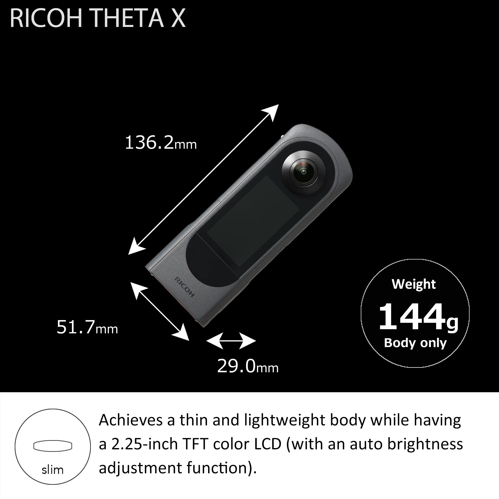 Foto 4 pulgar | Cámara De 360° Ricoh Theta X 11k  Vídeo De Alta Resolución De 60 Mp Y 5 7 K - Venta Internacional.