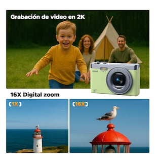 Foto 2 | Cámara Digital 50mp 2k Autofoco Principiante +32gb Verde