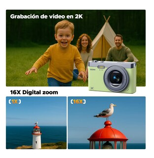Foto 2 | Cámara Digital 50mp 2k Autofoco Principiante +32gb Verde