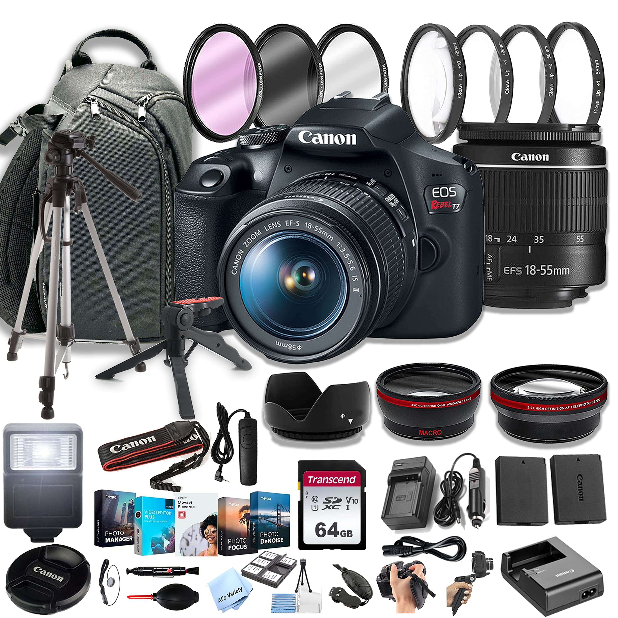 Foto 1 | Cámara Réflex Digital Canon Eos Rebel T7 Renovada Con Ef-s 18-55 Mm - Venta Internacional.
