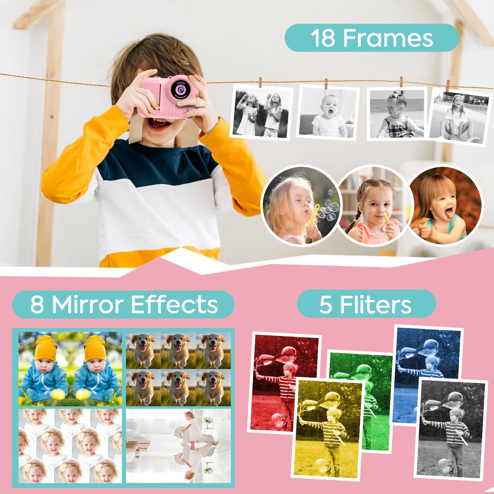 Foto 4 pulgar | Cámara De Impresión Instantánea Yosatoo Kids Con Pantalla De 3 5 Pulgadas Y 3 Rollos - Venta Internacional.
