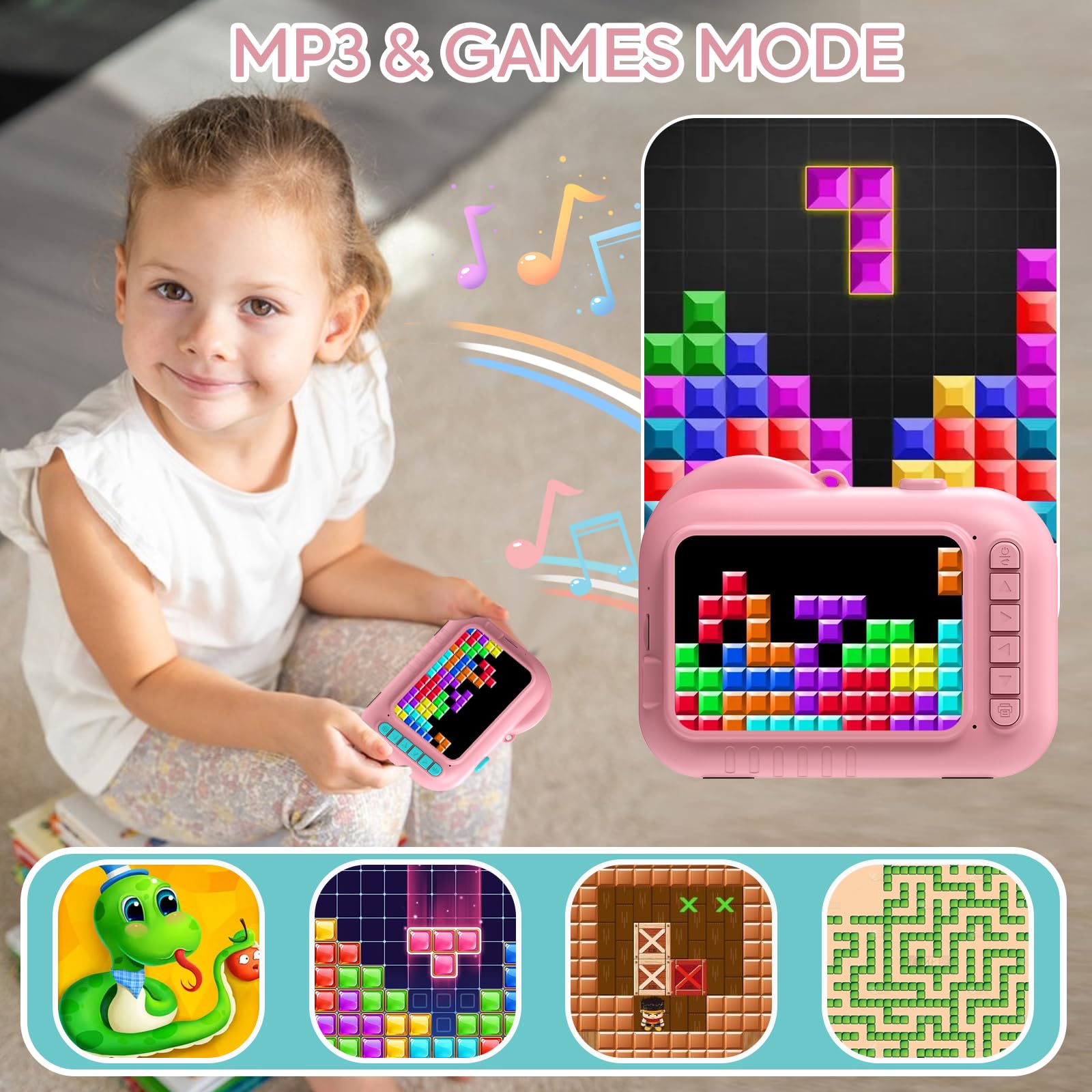 Foto 5 | Cámara De Impresión Instantánea Yosatoo Kids Con Pantalla De 3 5 Pulgadas Y 3 Rollos - Venta Internacional.
