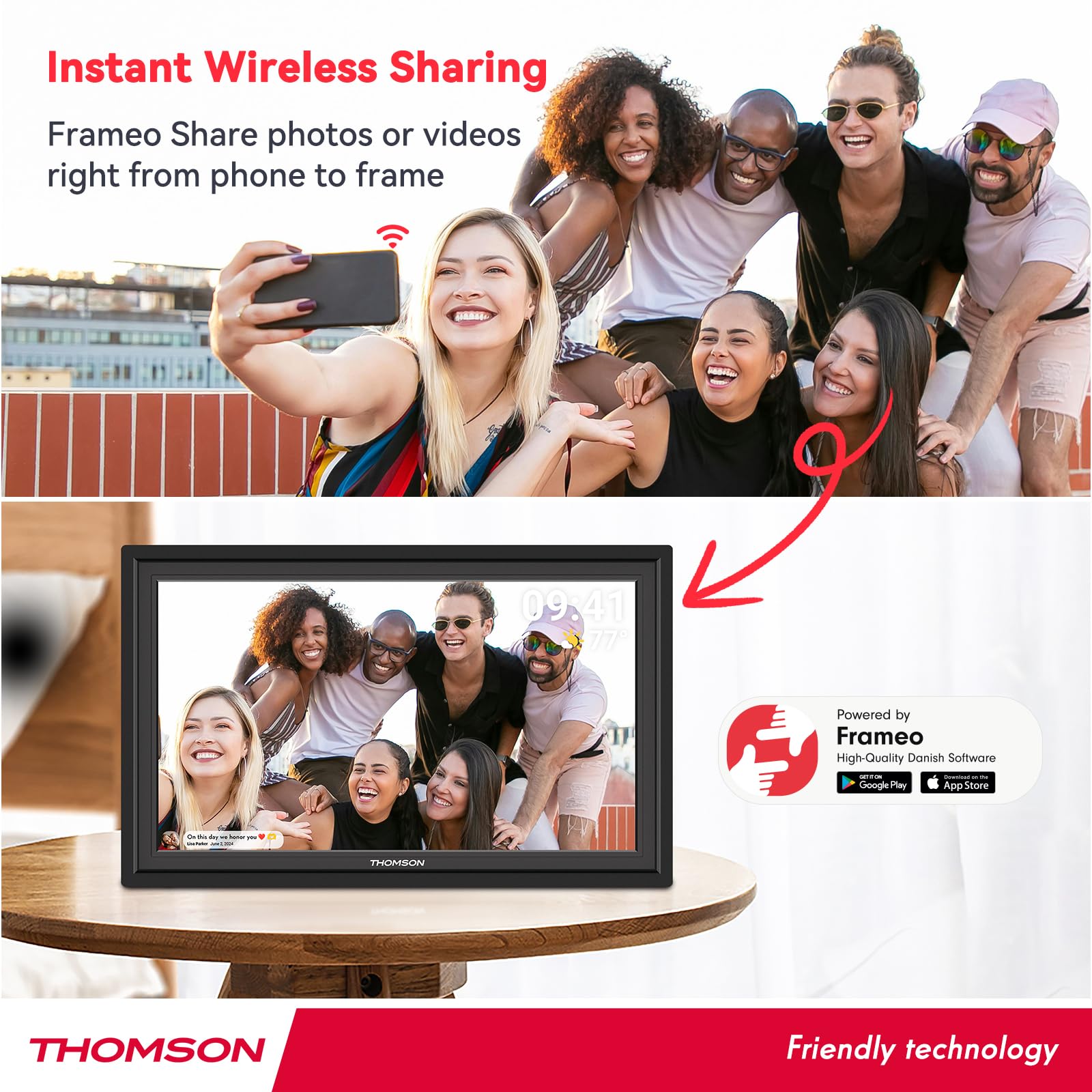 Foto 5 | Marco De Fotos Digital Thomson Frameo 15.6'' Wifi 32gb - Venta Internacional.