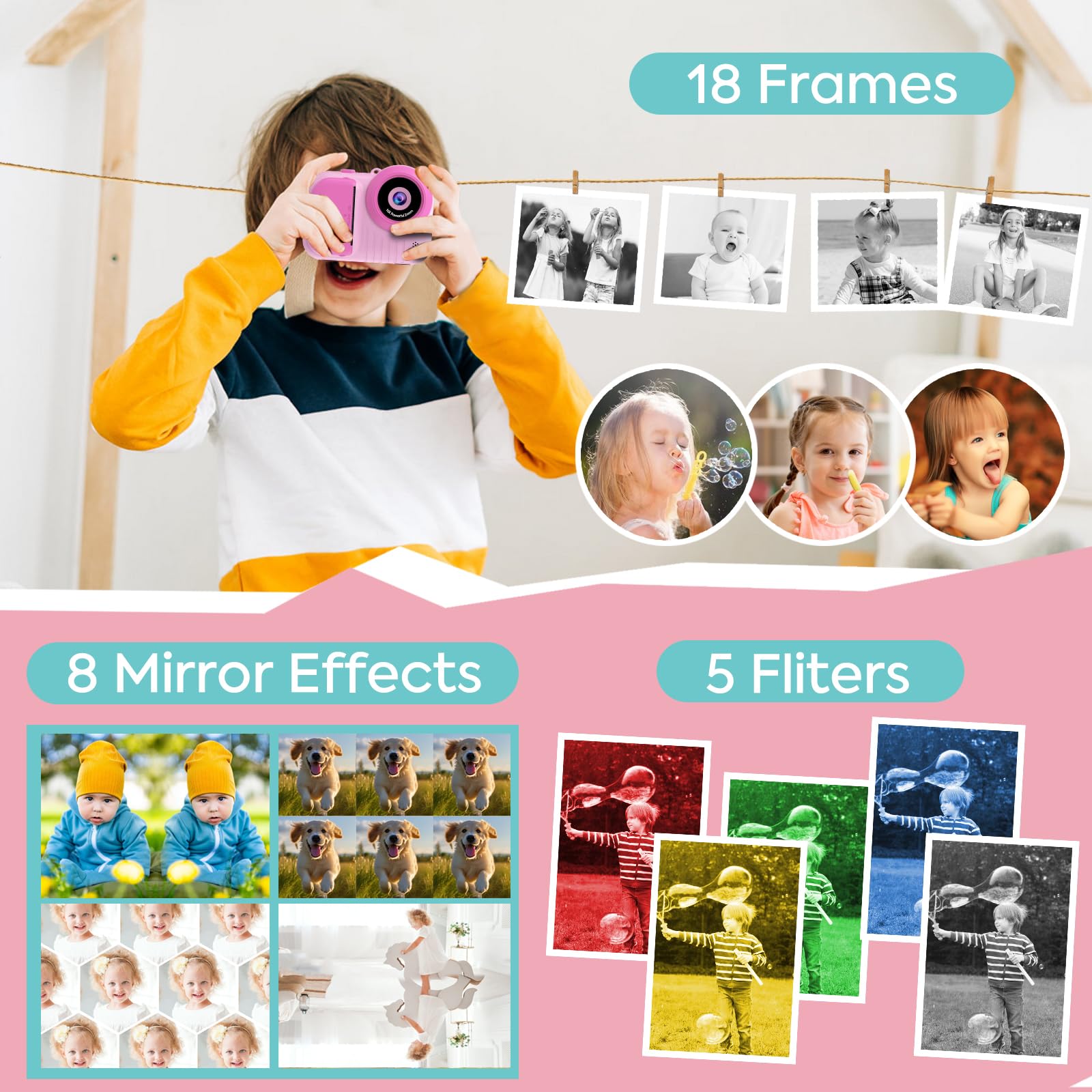 Foto 3 | Cámara Infantil De Impresión Instantánea Yosatoo Kc8 De 3.5 Pulgadas Con 3 Rollos De Papel - Venta Internacional.