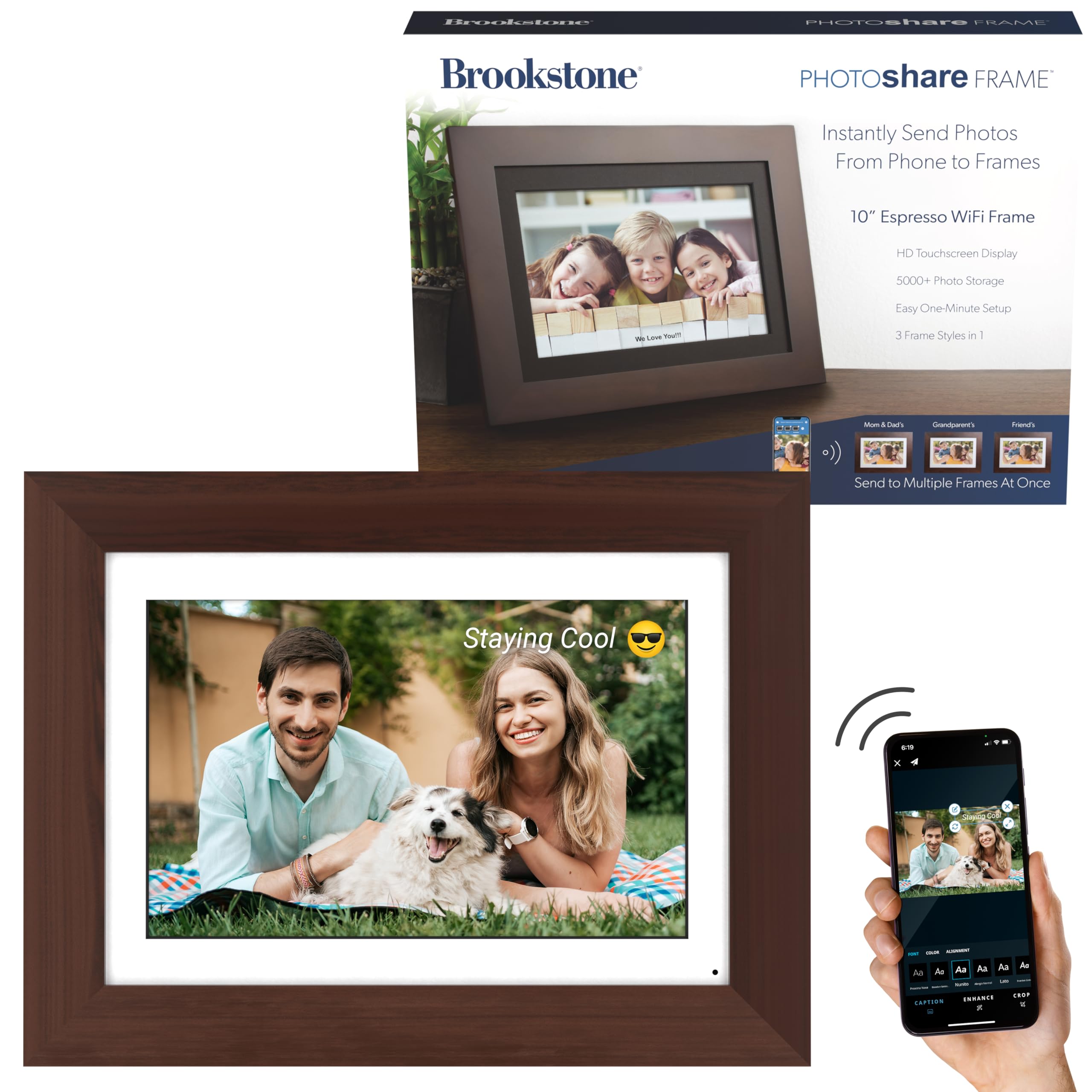 Foto 1 | Marco De Fotos Digital Brookstone Wifi De 10 1'' Con Photoshare - Venta Internacional.