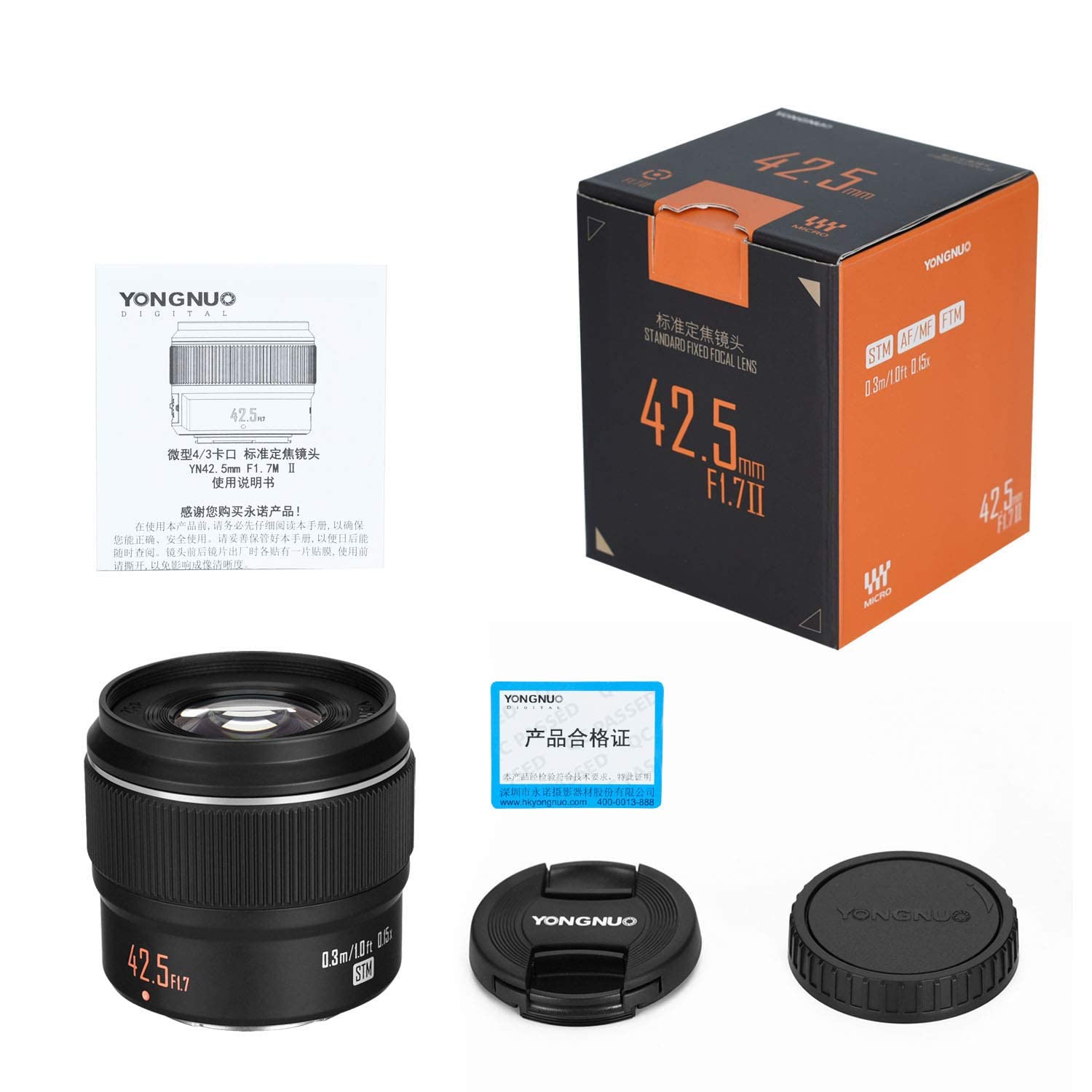 Foto 3 pulgar | Lente Yongnuo Yn42.5 Mm F1.7m Ii Con Enfoque Automático Para Micro 4/3 - Venta Internacional.