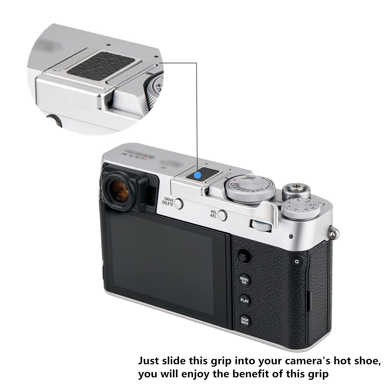 Foto 7 pulgar | Empuñadura Metálica Jjc Deluxe Con El Pulgar Hacia Arriba Para Fujifilm X100vi  Color Plateado - Venta Internacional.