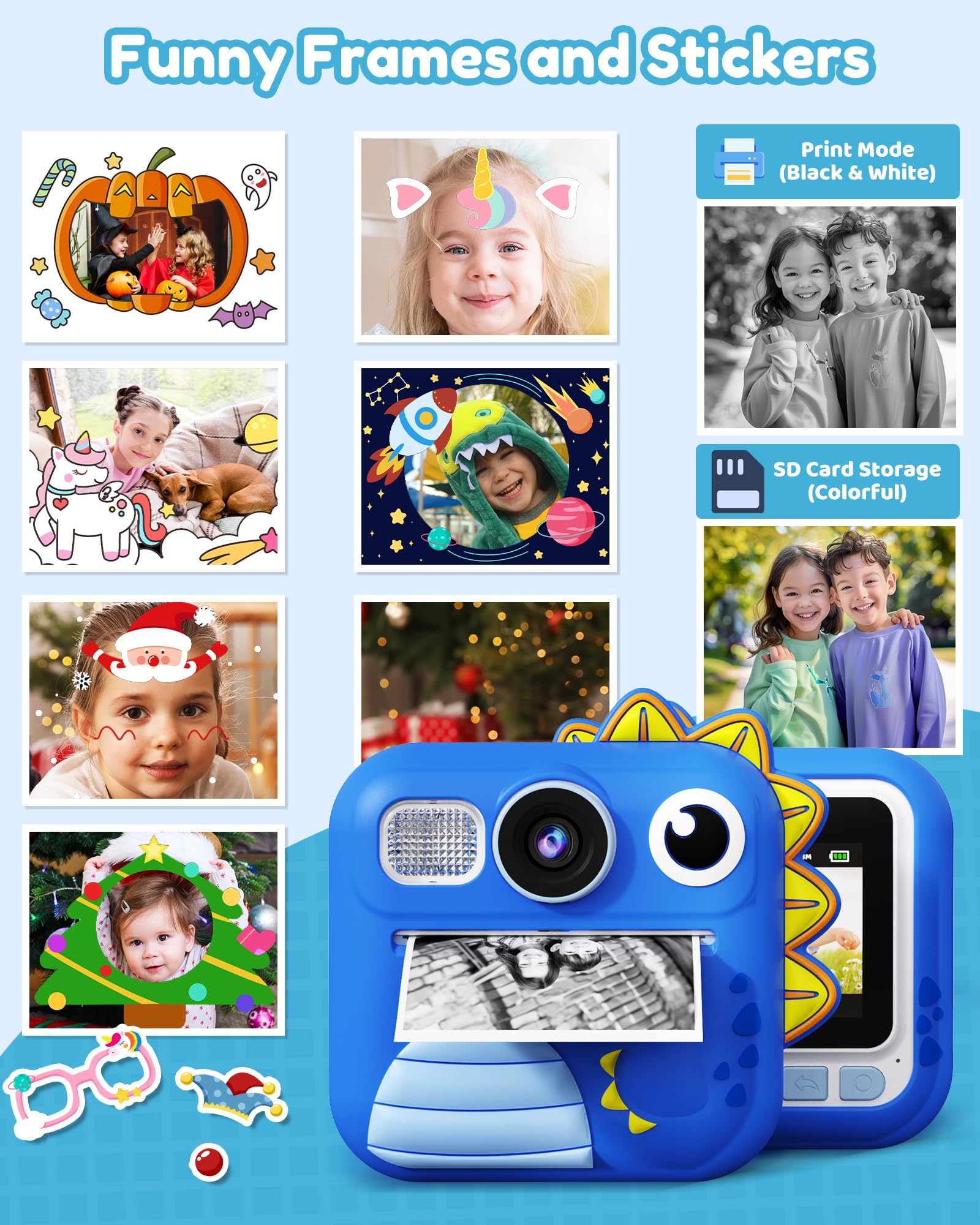 Foto 7 pulgar | Cámara Infantil Kokodi Instant Print De 3 A 12 Años Con Sd De 32 Gb  Color Azul - Venta Internacional.